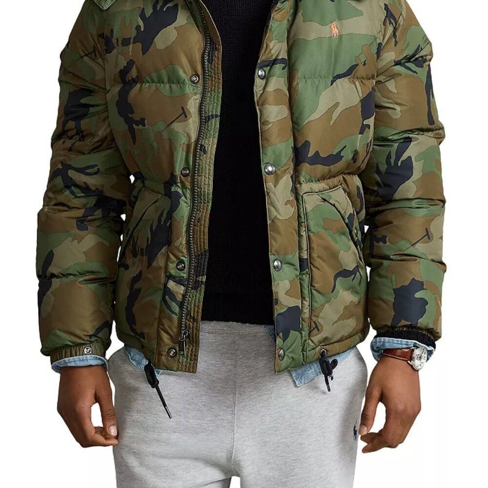 Polo by Ralph Lauren Green Camouflage Puffer Jacket - Picture 2 of 12